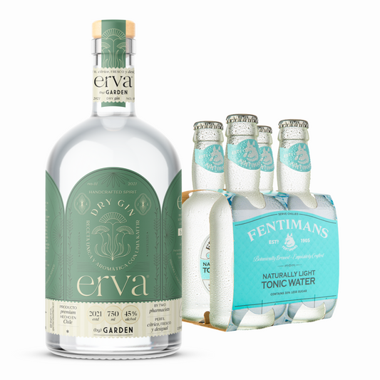 PROMO Gin Erva 750 ml + 4x Fentimans Naturally Light Tonic Water 200 ml