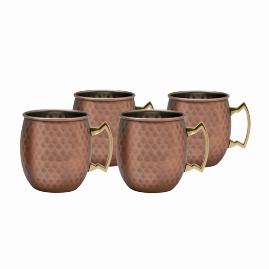 Kit 4 Mug Cobre Martillado