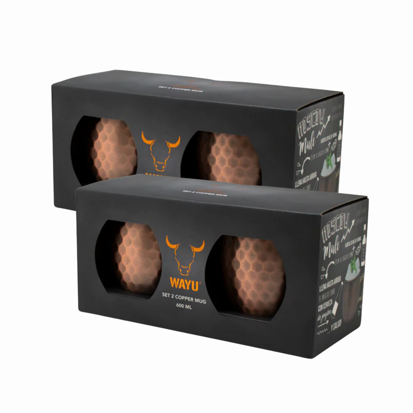 Kit 4 Mug Cobre Martillado