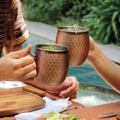 Kit 4 Mug Cobre Martillado
