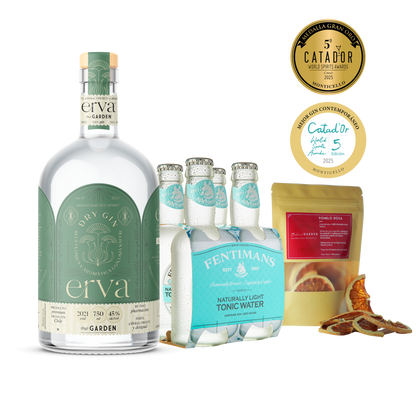 PROMO Gin Erva 750 ml + 4x Fentimans Naturally Light Tonic Water 200 ml + Pomelo Rosa Deshidratado + Receta de Regalo