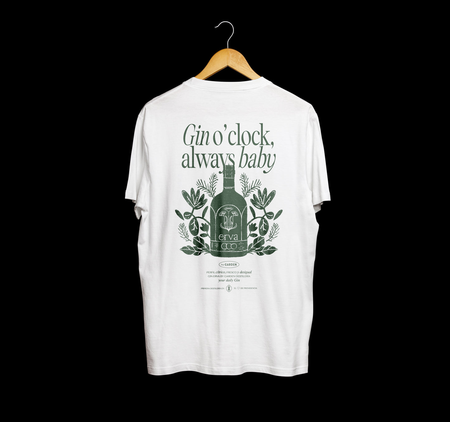 Polera Gin Erva Blanca – "Gin o’clock, always baby"